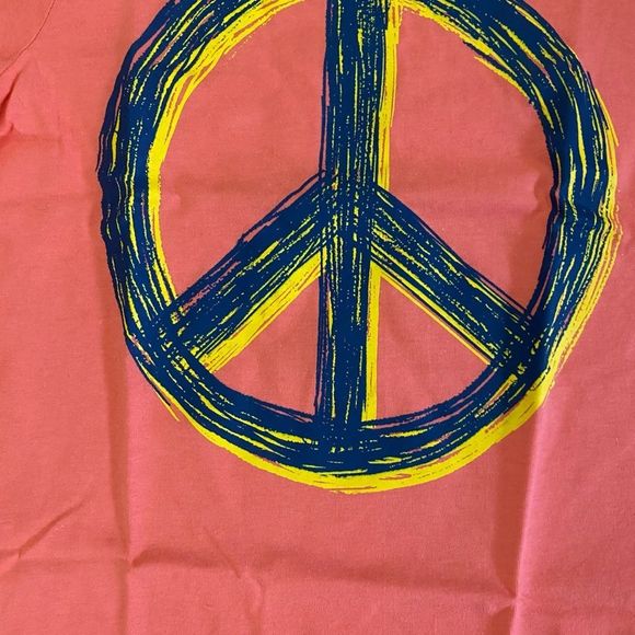 The children’s place (peace sign) tshirt, Size 4T, Color PAPAYA SORBET New - Picture 2 of 3